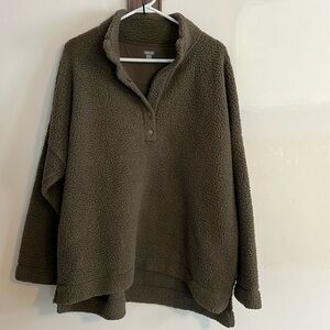 Aerie Olive Green Sherpa Sweater